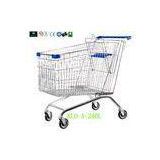 240L Zinc Plated Low Carbon Steel Supermarket Shopping Cart Trolley Euro Style