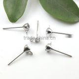 Silver Plated Ear Stud For Earrings Making
