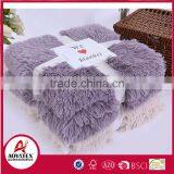 100% Polyester Promotion Solid Long Pile Fake Fur Winter Blankets thumbnail-1