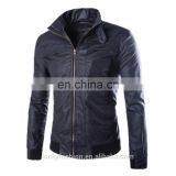 Wholesale Men PU Leather Motorbike Jacket Washed Slim Fit Leather Coat thumbnail-3
