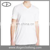 OEM Manufacturer Mens White Color Short Sleeve t Shirt v Neck thumbnail-1