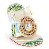Marble Decorative Mobile Stand with Clock Watch