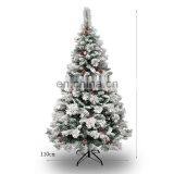 Snow Flocked White Christmas Tree With Red Pinecone Xmas Tree Fake Christmas Tree thumbnail-2