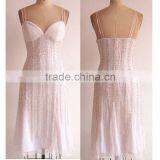 100%chiffon white short party dress CJ-07-001B Evening Dresses