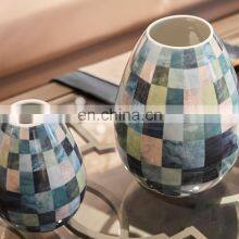 New Chinese Modern Geometric Pattern Ink Porcelain Vase Ceramic Vase for Home Decoration thumbnail-2