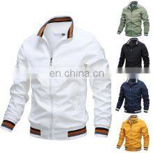Windproof Men's Jackets Fleece White Winter Casual OEM Service Standard WASHED Full Zipper Jacket Polyester Cotton Bomber Jacket thumbnail-1
