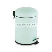 Decorative Mint Green Paint With Inner Basket Colorful Bathroom Trash Bin Kitchen Pedal Bin