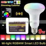 AC85-265V 2.4GHz Wireless Mi.Light 85LM/W Touch Key Control E27 Smart Lighting 9W WIFI LED Light Bulb With WiFi Android IOS APP