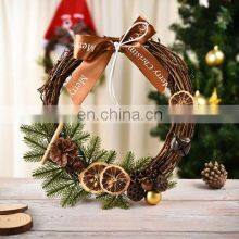2022 Christmas Wreath New Design Decorative Christmas Garlands & Wreaths Elk Santa Claus For Christmas Door Decoration thumbnail-5
