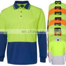 Custom Design Long Sleeve Polo Shirts With Reflective Strips Working Polo T Shirt Reflective Tape thumbnail-3