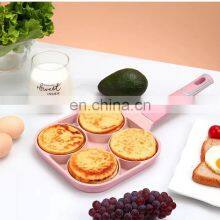 Wholesale Pink 4 Cups Pancake Pan Aluminum Egg Cooking Pan Egg Frying Pan With Nonstick Coating thumbnail-3