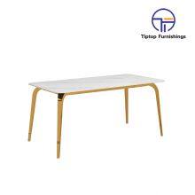 Modern Home Furniture Dinning Room Table Sets Stainless Steel Marble Dining Table thumbnail-2