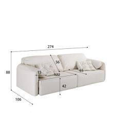 New Modern Minimalist Elephant Ear Sofa Bed Leather Nordic Living Room Straight Row Size Apartment Smart Sofa thumbnail-5