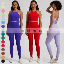 Wholesale Workout Wear Suit Breathable Quick Dry Activewear Custom Sports Clothing High Waist Women Gym Fitness Yoga Set