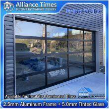 Aluminum Frame Frosted Transparent Clear Tempered Glass Panels Sectional Garage Doors thumbnail-1