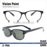 Oval TR90 Full Rim Eyeglasses With Clip On Magnetic Polarized Sunglasses No Brand For Men thumbnail-1