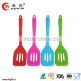 Food Grade Silicone Cooking Colorful Slotted Turner With Stainless Steel Kitchenware