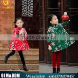 Top Sale Girls Christmas Dress Flower Print Half Sleeve Kids Girls Party Dress Wholesale Children Clothing