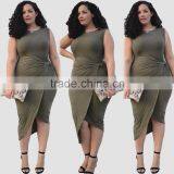 F20091A Latest fashion plus size women dress for fat women sexy irregular dress
Quality Choice