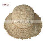 Natural Raffia Knitting Ladies Suncap Beach Hat thumbnail-1
