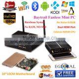 Smallest Fanless Mini PC Intel Celeron N2920 Quad Core Mini PC Office Net Computer Dual USB Port Barebone System Free Shipping