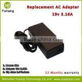 For 19V 3.16A 60W 5.5*2.5 black High quality Laptop adapter