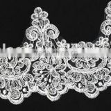 Fashion embroidered lace for bridal corded lace trim