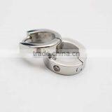 15mm Diameter Fashion Stainless Steel Small Hoop Earrings Stud Unisex Women Men thumbnail-1