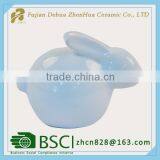 Mini White Glazed Ceramic Easter Rabbit Figurine thumbnail-3