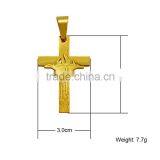 Hot Sale Gold Filled Jewelry Stainless Steel Fire Scriptures Cross Necklace Pendant thumbnail-3