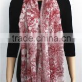 Red Flower Printed Cotton Scarf