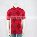 2016 cheap wholesale Custom plaid polo shirt 100% cotton mens