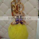 Fur Pompom Maker/fox Fur Ball Keychian/colourful Rabbit Fur Pom Pom Ball for Keyring and Bags thumbnail-1