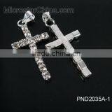 2015 Cheaper White Color Rhinestone Diamond Design Custom Cross Pendant thumbnail-6
