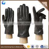 Classic Custom Winter Mens Black Fleece Lined Deerskin B Grade Leather Gloves thumbnail-1