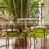 Garden Bamboo look New Design Rattan table set/ Auminum bamboo like furniture