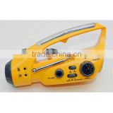 Crank Dynamo Flashlight with Mobilephone Charger and Radio & Promotional flashlight coco