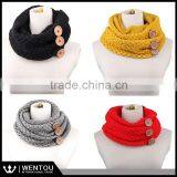 Wholesale Infinity Button Knitted Scarf thumbnail-1