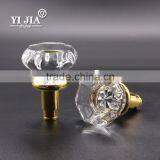 Octagonal Cut Knob Clear Zinc Alloy Living Room Glass Door Handle