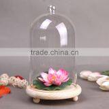 Clear Globe Glass Vase Glass Cover Landscape Bottle Wood Stand thumbnail-2