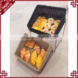 Guranteed Quality Stand Design 2-tier Rattan Bakery Display Racks thumbnail-1