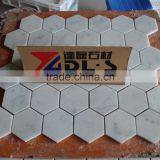 Bianco Carrara White Marble Mosaic Antique Polished Tile Middle Hexagon thumbnail-2