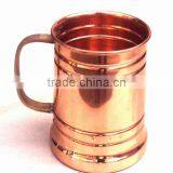 BPA FREE LONG MOSCOW MULE SOLID COPPER MUG WITH BRASS HANDLE thumbnail-3