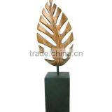 golden leaf & black base metal fancy sculpture