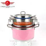 custom-color hot sale stainless steel cooking pot sets