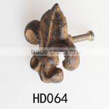Fleur De Lis Cast Iron Rustic Cabinet Door Drawer Pull Handle Knob thumbnail-1