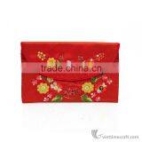 Hand Embroidered Wallet to Store Money, Cosmetic, Personal Stuff, 100% Made From Natural Silk thumbnail-3