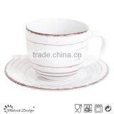 8oz Ceramic Tea Cup and Saucer thumbnail-2
