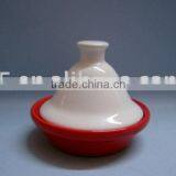 Mini Tagine,4 Inch,White & Red