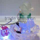 12.5inch Acrylic Led Double Deer and Snowman Standing Ice Pedestal for Table Decoration thumbnail-4